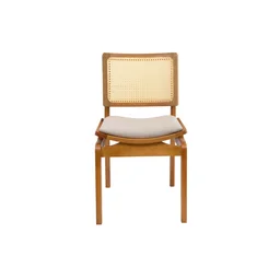 Cadeira Megan Madeira Estofada Telinha Moderna Luxo Alta Decoração:Linho Dourado - 3