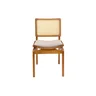 Cadeira Megan Madeira Estofada Telinha Moderna Luxo Alta Decoração:Linho Dourado - 3