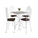 Ver imagem 2 de Conjunto sala de Jantar Mesa Quadrada 70cm Tampo Granito com 4 Cadeiras Leia