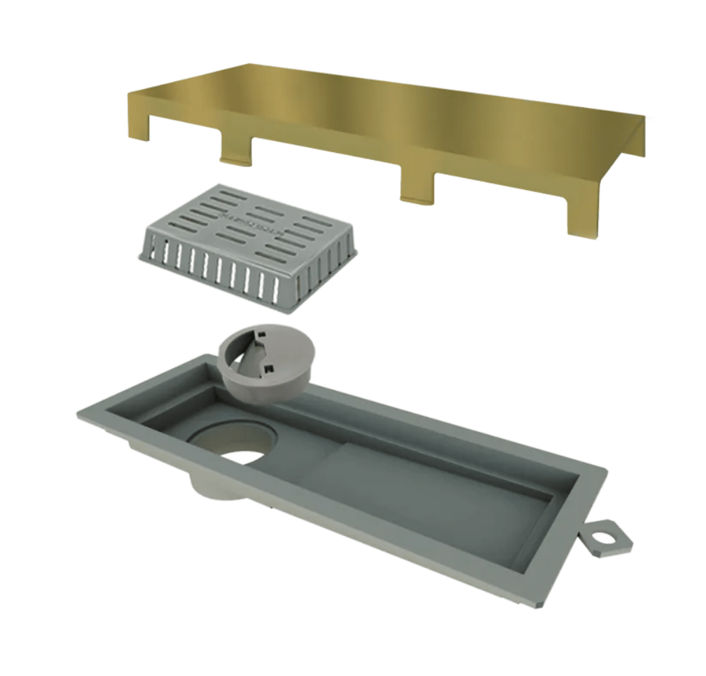 Ralo Elleve Tiny PVC Acabamento Inox Gold 25cm Ralo Linear - 1