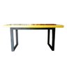 Mesa em madeira de lei e resina epóxi até 6 lugares Tema "Madrepérola Dourado" Craft Wood Mesa de 6  - 3