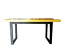Ver imagem 3 de Mesa em madeira de lei e resina epóxi até 6 lugares Tema "Madrepérola Dourado" Craft Wood Mesa de 6