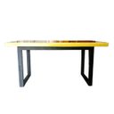 Ver imagem 3 de Mesa em madeira de lei e resina epóxi até 6 lugares Tema "Madrepérola Dourado" Craft Wood Mesa de 6