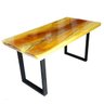 Mesa em madeira de lei e resina epóxi até 6 lugares Tema "Madrepérola Dourado" Craft Wood Mesa de 6  - 8