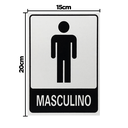 Ver imagem 2 de Combo 3 Placas De Sinalização Banheiro Masculino 15x20 Acesso - B-566 F9e