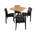 Ver imagem 2 de Jogo Mesa Quadrada 70x70 Imbuia para Sorveteria Restaurante com 4 Cadeiras Gruvyer Preta