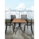 Ver imagem 1 de Jogo Mesa Quadrada 70x70 Imbuia para Sorveteria Restaurante com 4 Cadeiras Gruvyer Preta