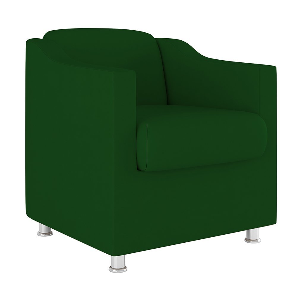 Poltrona Decorativa Tilla Reforçada Sala, Consultório – Balaqui Decor Cor:Verde - 1