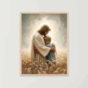 Ver imagem 1 de Quadro Decorativo Jesus Cristo e o Menino Rezando Orando Quarto Infantil Ref. 01