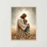 Quadro Decorativo Jesus Cristo e o Menino Rezando Orando Quarto Infantil Ref. 01 - 1