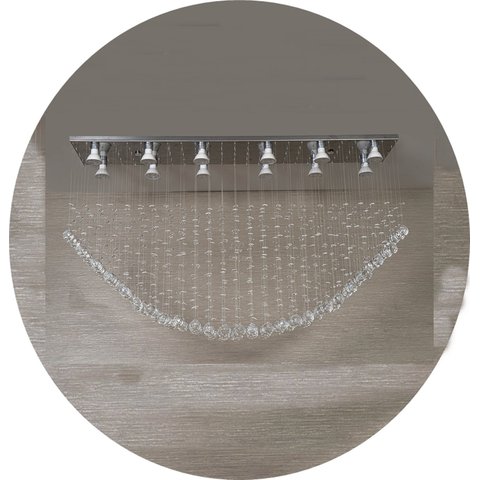 Lustre de Cristal Retangular para Sala de Estar e Jantar