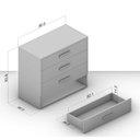 Ver imagem 3 de Cômoda Organizadora 90cm com 4 Gavetas 240832 Linha Valência Politorno