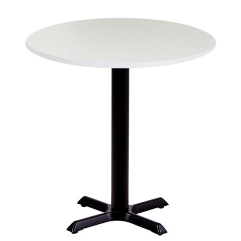 Mesa Ômega em Ferro Preto Pintura Eletrostática 74 cm (Altura) com Tampo em MDP Redonda 60 cm Cor Br