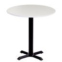 Ver imagem 1 de Mesa Ômega em Ferro Preto Pintura Eletrostática 74 cm (Altura) com Tampo em MDP Redonda 60 cm Cor Br