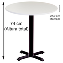 Ver imagem 7 de Mesa Ômega em Ferro Preto Pintura Eletrostática 74 cm (Altura) com Tampo em MDP Redonda 60 cm Cor Br