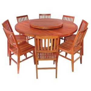 Mesa Redonda com Prato Giratório de Madeira Maciça 150cm de Diâmetro (apenas a Mesa)