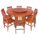 Ver imagem 1 de Mesa Redonda com Prato Giratório de Madeira Maciça 150cm de Diâmetro (apenas a Mesa)