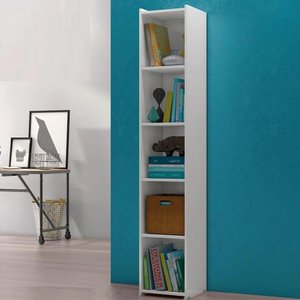 Estante para livros Malasia Branco 4 Prateleiras Casa Mobilia