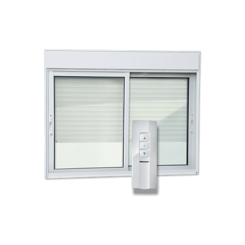 Janela Alum.Elite 2F.Móv.c/Pers.Integ.Mot.Cont.Rem 100x150 V.Lis.Branco Brimak