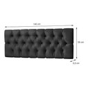 Ver imagem 3 de Cabeceira de Cama Estofada Casal 140cm Capitone Preto - Rede Móveis