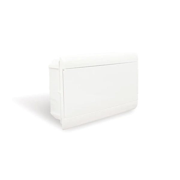 Quadro de embutir para 16 disjuntores DIN branco porta opaca Ouro Box Steck - 1