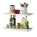 Ver imagem 2 de Kit 2 Prateleiras Suspensas para Cozinha Madesa 60 Cm com Mão Francesa - Branco