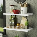 Ver imagem 1 de Kit 2 Prateleiras Suspensas para Cozinha Madesa 60 Cm com Mão Francesa - Branco