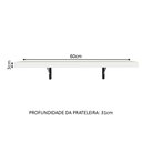 Ver imagem 3 de Kit 2 Prateleiras Suspensas para Cozinha Madesa 60 Cm com Mão Francesa - Branco