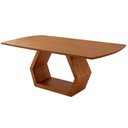 Ver imagem 1 de Mesa para Sala de Jantar Ane 180cm Madeira Tampo Barril Laminado Moderna Mobília