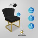 Ver imagem 6 de Kit 10 Cadeiras Modernas/sala Flor - Base Ferro Dourado - Preto