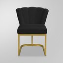 Ver imagem 4 de Kit 10 Cadeiras Modernas/sala Flor - Base Ferro Dourado - Preto