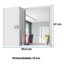 Ver imagem 3 de Armário de Banheiro Espelho Aéreo Superior Espelheira Branco