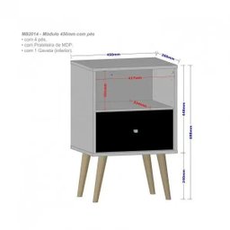 Mesa de Cabeceira 1 Gaveta Retrô Mb2014 Móveis Bechara - 3