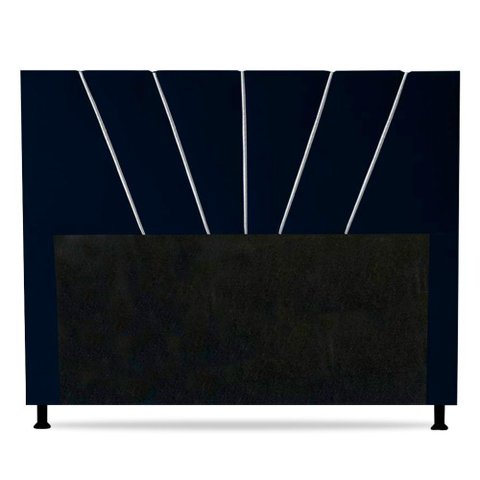 Cabeceira Cama Box Casal Dallas 140cm Veludo Azul Marinho