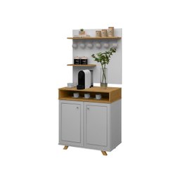 Buffet / Aparador Com Painel ST Para o Cantinho do Café Estilo Retrô Com Pés em Madeira 2 Portas Com - 2