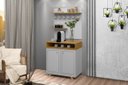 Ver imagem 1 de Buffet / Aparador Com Painel ST Para o Cantinho do Café Estilo Retrô Com Pés em Madeira 2 Portas Com