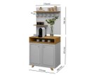 Ver imagem 3 de Buffet / Aparador Com Painel ST Para o Cantinho do Café Estilo Retrô Com Pés em Madeira 2 Portas Com