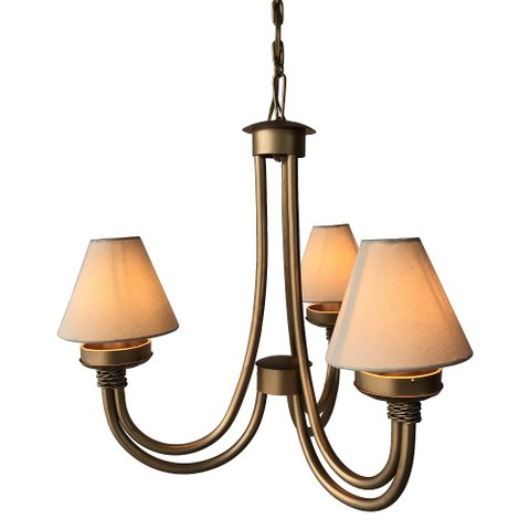 Luminária Decorativa Dourada para Quarto com Cúpulas de Algodão Libertas Rosas Artesanato Rococo Ver