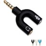 Adaptador Unificador P3 P2 Fone Microfone Headset - Adaptador P3 X P2 Preto - 1