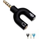 Ver imagem 1 de Adaptador Unificador P3 P2 Fone Microfone Headset - Adaptador P3 X P2 Preto