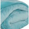 Coberdrom Casal King Avulso Manta Soft e Malha Penteada Dupla Face Liso - Azul Tiffany - 2