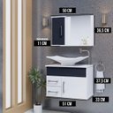 Ver imagem 2 de Gabinete Banheiro Turin 50 Cm Armário com Espelheira e Cuba:titanium
