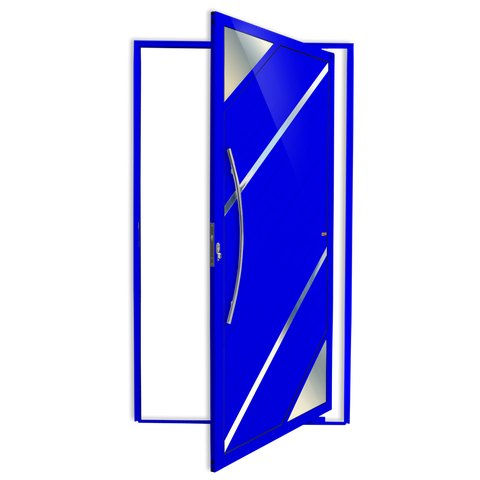Porta Pivotante Alumínio Lambril Oasis c/Puxador e.Azul 120 Brimak