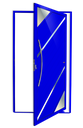 Ver imagem 1 de Porta Pivotante Alumínio Lambril Oasis c/Puxador e.Azul 120 Brimak