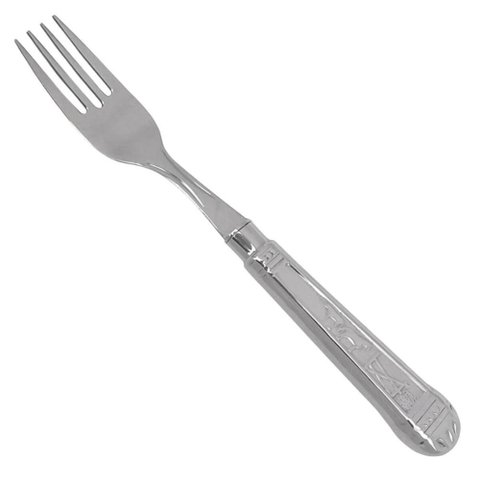 Garfo Mesa Churrasco 20cm Aço Inox Cabo Prateado Servir Mesa Churrascaria