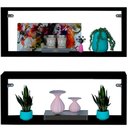 Ver imagem 1 de Kit 2 Nicho Retangular Preto 70x15x10p Mdf Decorativo