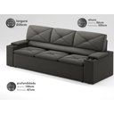 Ver imagem 2 de Sofá com Porta Copos Retrátil e Reclinável Pop 2,05m Velosuede Cinza - Netsofas