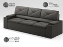 Ver imagem 2 de Sofá com Porta Copos Retrátil e Reclinável Pop 2,05m Velosuede Cinza - Netsofas