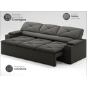 Ver imagem 3 de Sofá com Porta Copos Retrátil e Reclinável Pop 2,05m Velosuede Cinza - Netsofas
