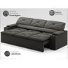 Sofá com Porta Copos Retrátil e Reclinável Pop 2,05m Velosuede Cinza - Netsofas - 3